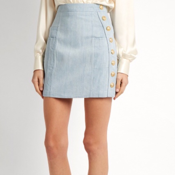 balmain jean skirt